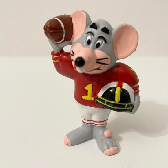 Vtg 1986 Chuck E Cheese PVC Mini Figure Football Player Pizza Time - Picture 12 of 16